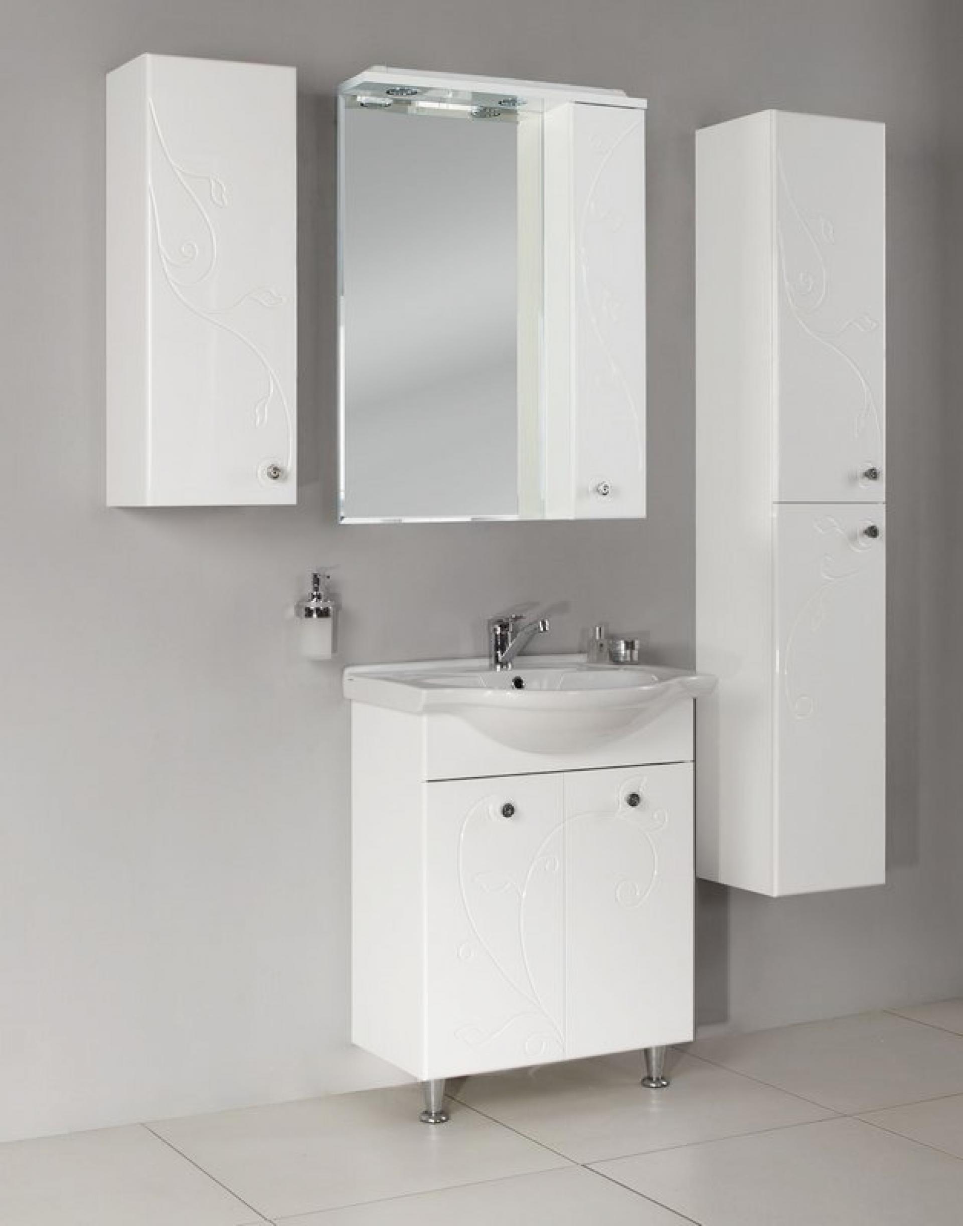 Зеркальный шкаф 60 см Акватон Лиана 1A162702LL01R белый