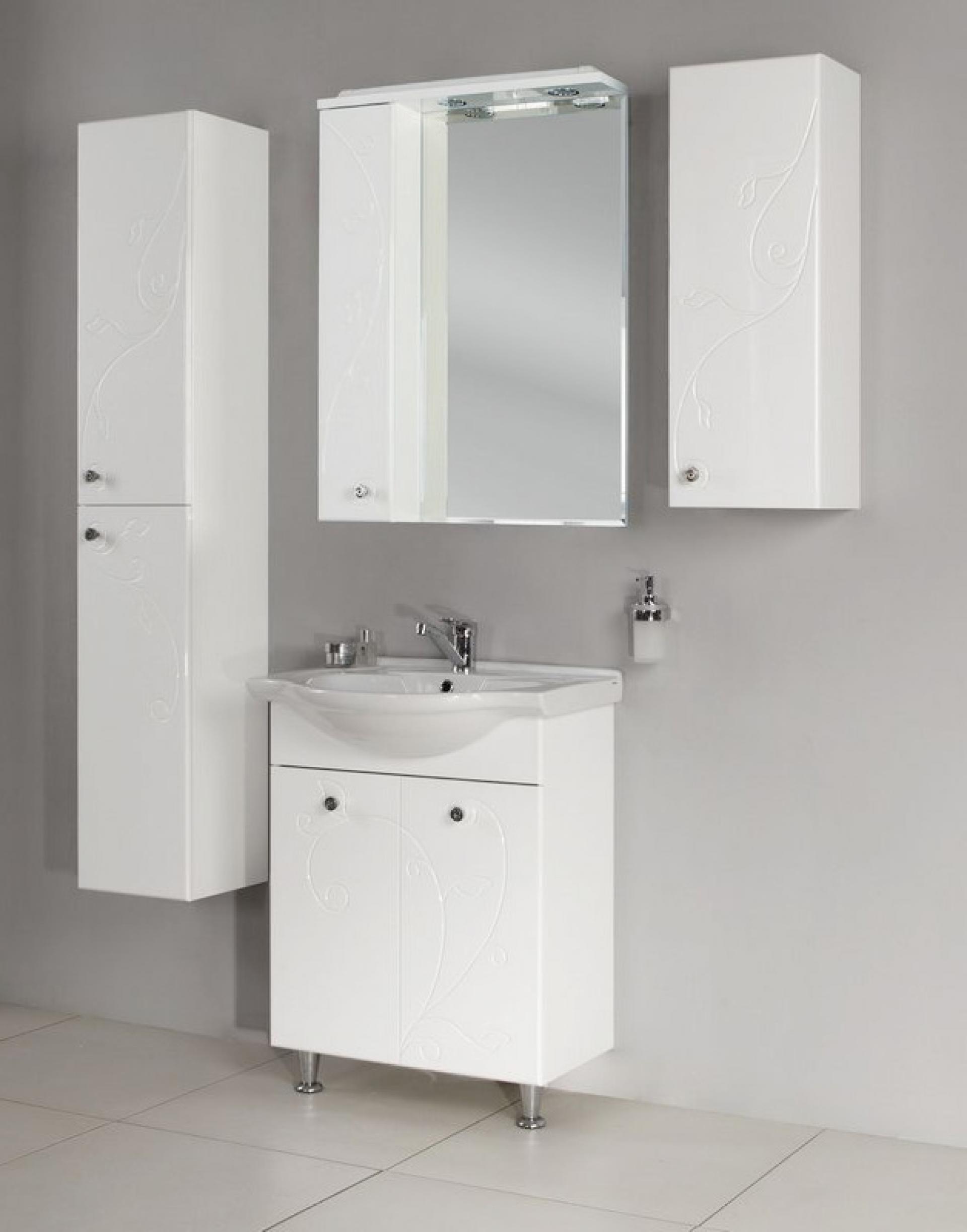Зеркальный шкаф 65 см Акватон Лиана 1A166202LL01L белый