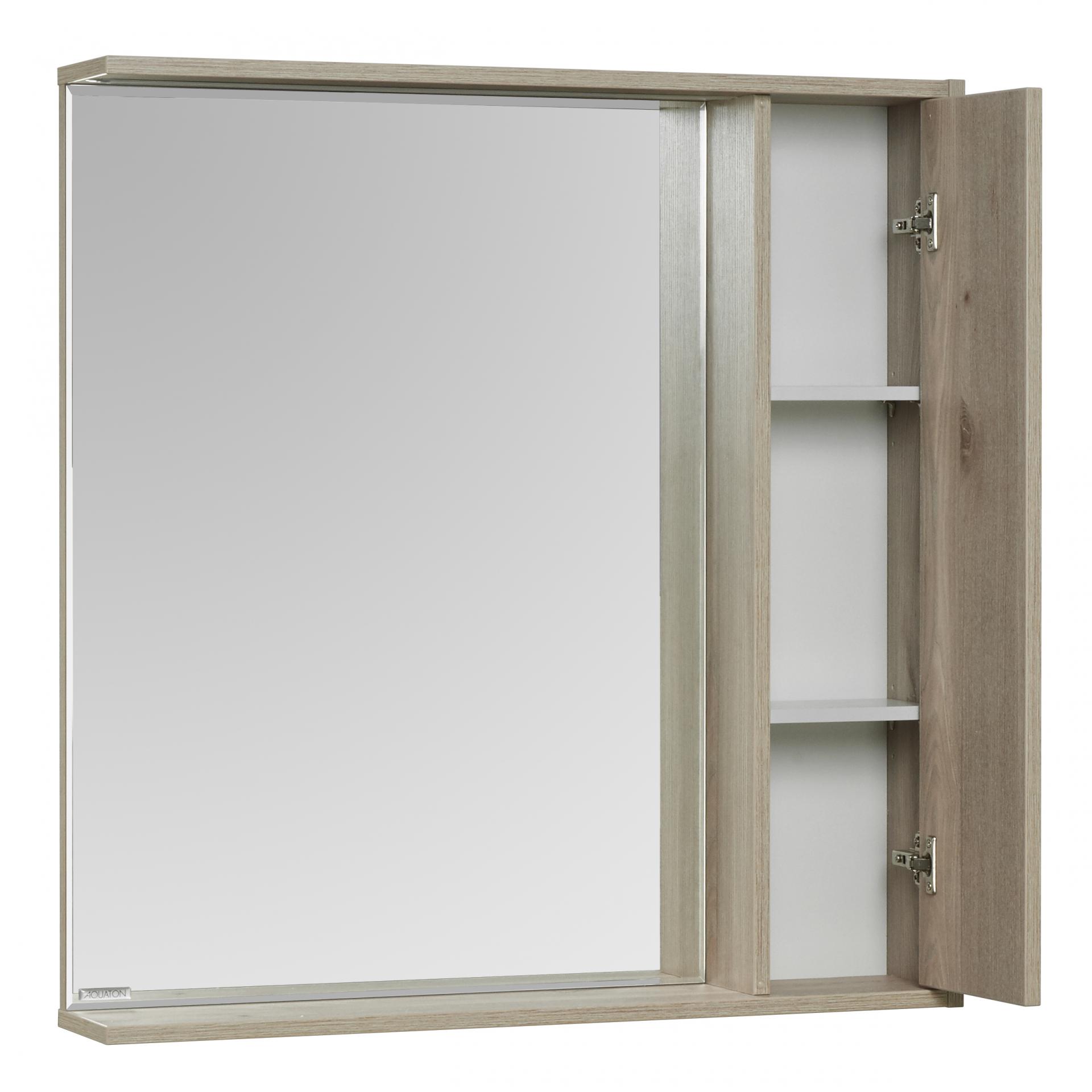 Зеркальный шкаф 80 см Акватон Стоун 1A228302SX850 коричневый
