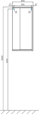 Шкаф 40 см Акватон Бостон 1A239903BN010