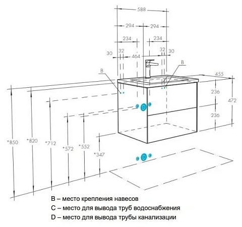 Тумба под раковину Акватон Сохо 1A258001AJ010 белый